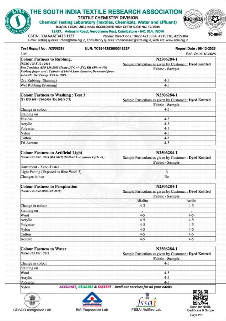 Luri fabric-quality-lab-reports